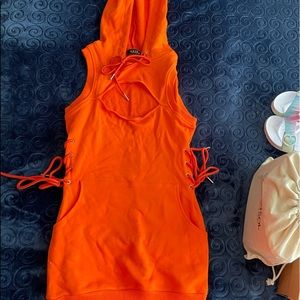 Akira orange terry dress